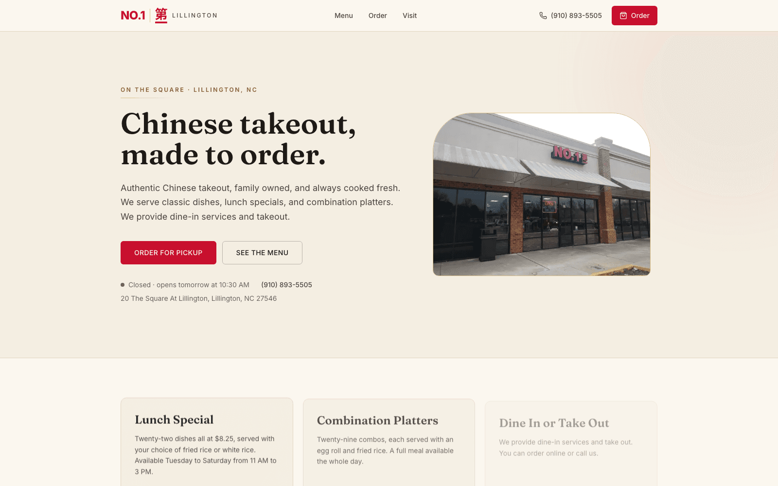 NO.1 Restaurant website