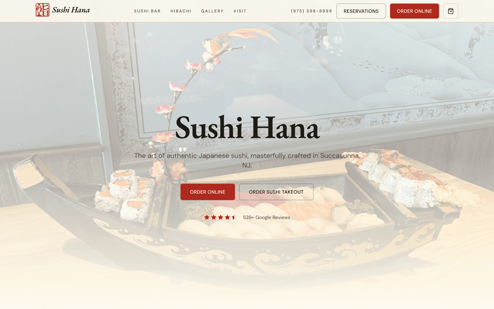 Sushi Hana restaurant website